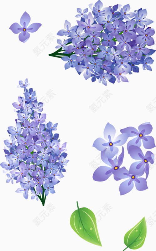 卡通手绘紫色花朵
