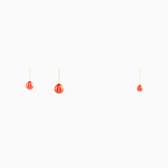 新年红色条纹彩球挂饰