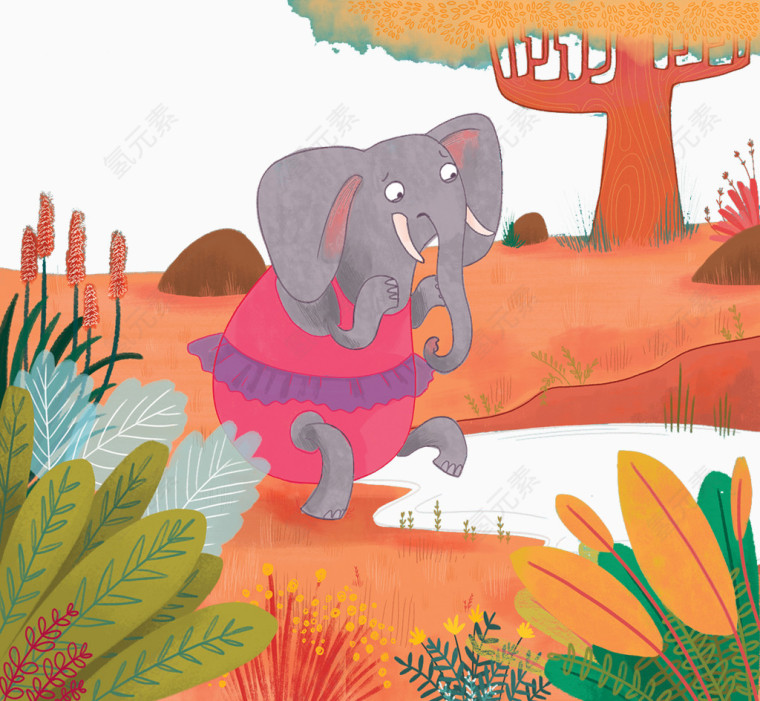 在红树林里的大象