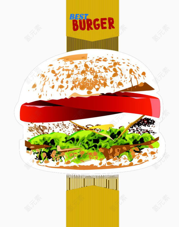 汉堡包卡通图片素材