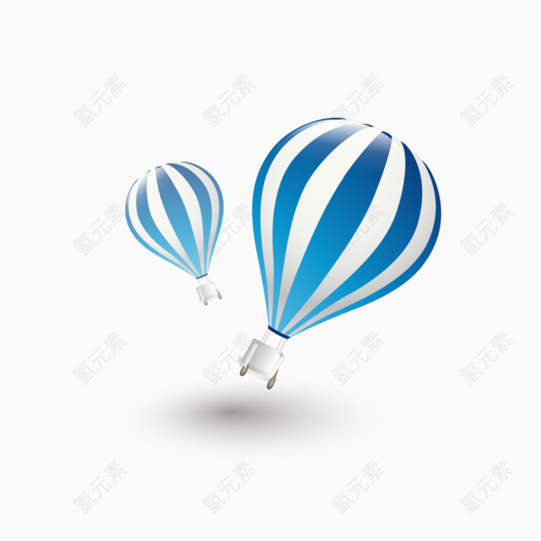 蓝白色热气球图片