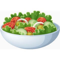 童趣可爱大碗美食蔬菜卡通装饰图案