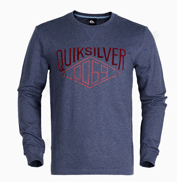 Quiksilver 圆领时尚印花深蓝色男款卫衣