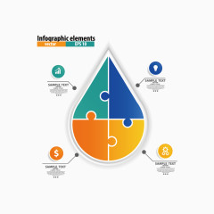 矢量水滴信息图