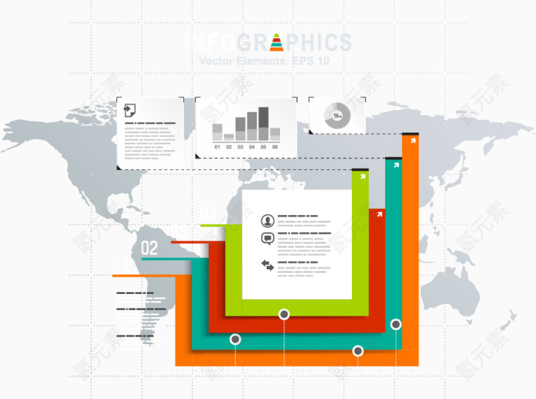 矢量PPT信息图表统计数据素材