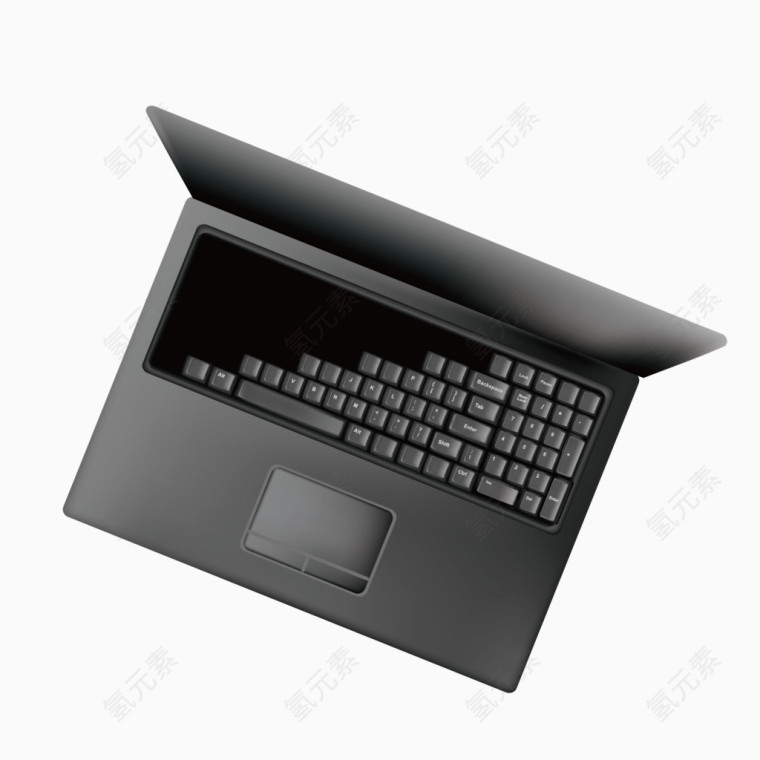 黑色矢量笔记本电脑产品图