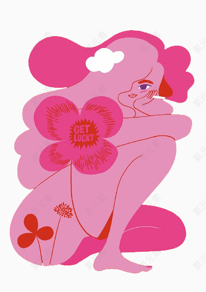 粉色裸体女人