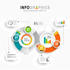 矢量PPT信息图表统计数据素材