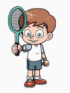打网球的小男孩