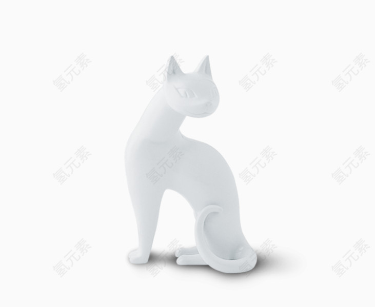 白色猫咪雕像