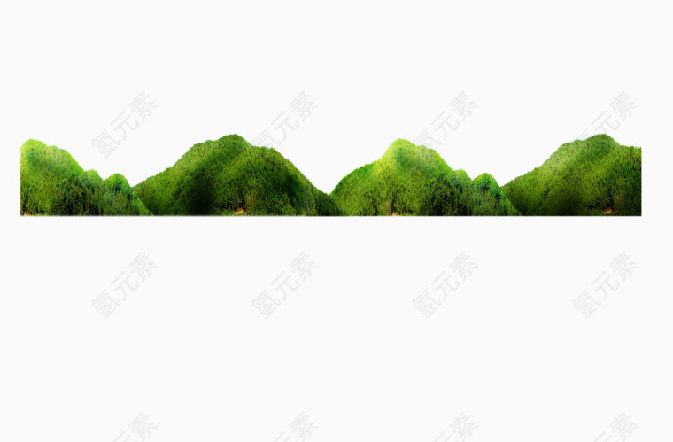 小山丘，山，绿色的山，