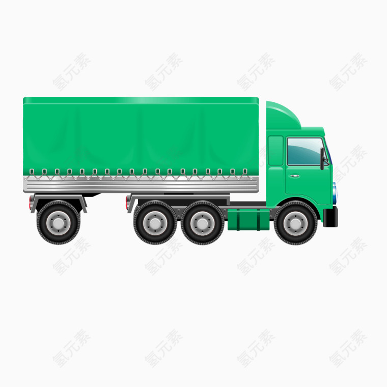 绿色质感箱式货车