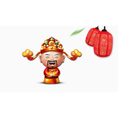 新年彩灯财神送福