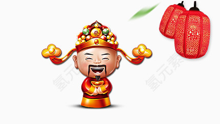 新年彩灯财神送福