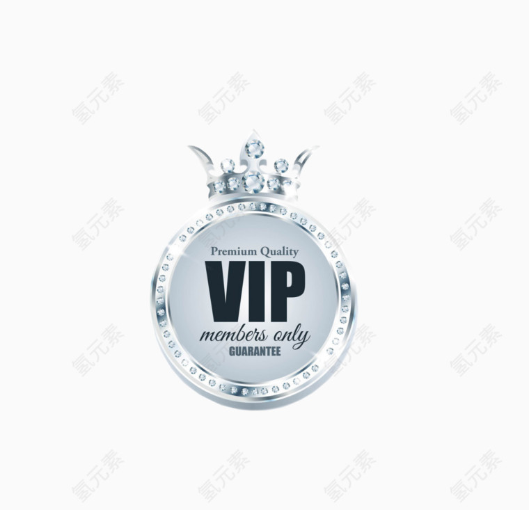 银色VIP会员装饰图案