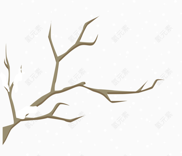 冬天的树枝矢量图