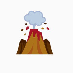 卡通火山喷发