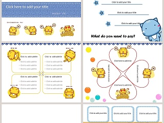 卡通作为一只猫咪 幸福其实很简单主题教育培训PPT