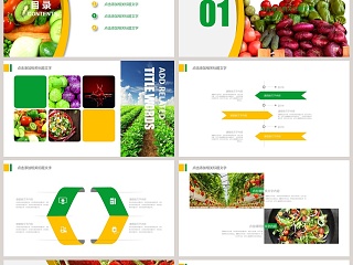 农产品介绍PPT模板简约创意有机农产品报告PPT模板