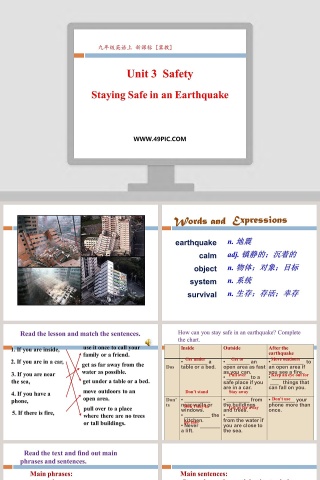 Unit 3  Safety-Staying Safe in an Earthquake教学ppt课件