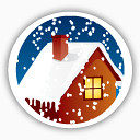 雪中的小房子图标