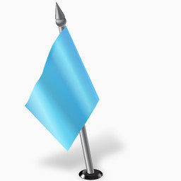 蓝色的三角旗帜图标