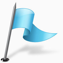 蓝色的飘扬的旗帜图标