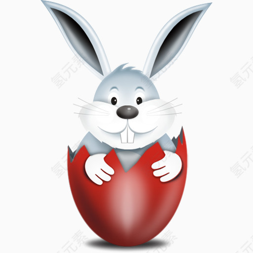 bunny in egg red icon