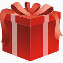 红色的圣诞节礼物盒图标