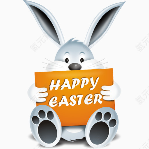 happy easter bunny icon