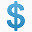蓝色的美元标志 icon