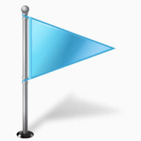 蓝色的小三角旗图标下载
