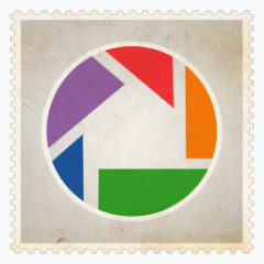 邮票风格社交媒体图标