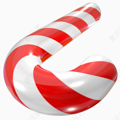 圣诞条纹拐杖糖图标