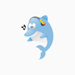 可爱的蓝色海豚图标