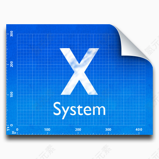 蓝色折角系统图标下载