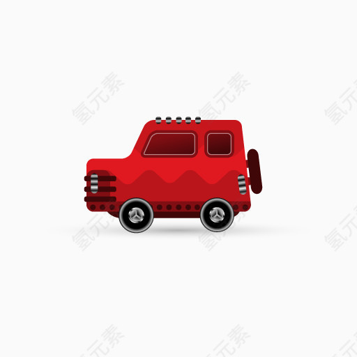 红色吉普车图标
