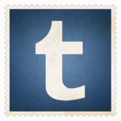 邮票风格社交媒体图标