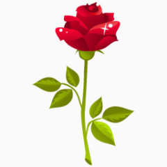 红色的玫瑰花图标