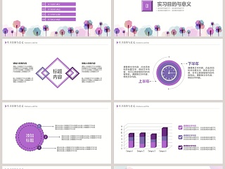 小清新社会实践报告总结演示模板