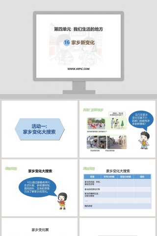 第四单元 我们生活的地方 PPT模板