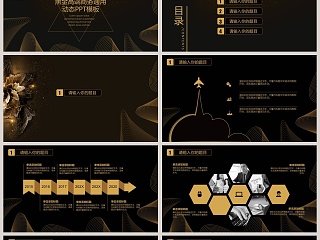 黑金高端商务通用动态PPT模板商业计划书PPT