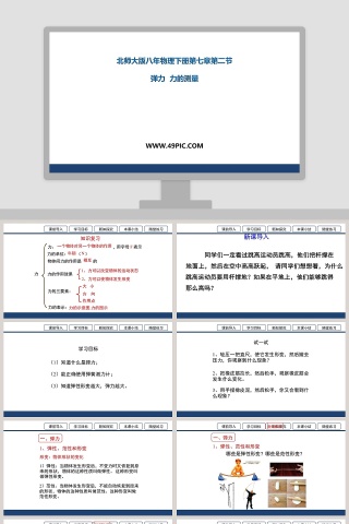 北师大版八年物理下册第七章第二节-弹力  力的测量教学ppt课件