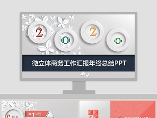 微立体商务工作汇报年终总结PPT