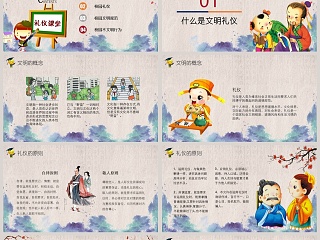 文明礼仪中小学生主题班会PPT