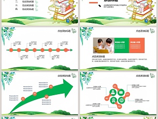 清新爱读书爱思考世界读书日教学演讲PPT模板