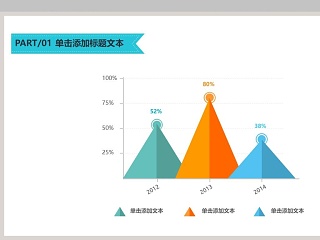 山形锥形柱状图PPT模板素材