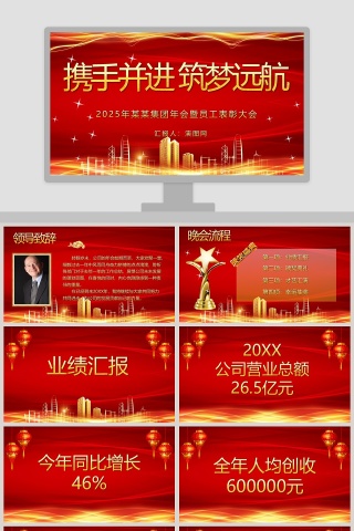 集团年会暨员工表彰大会颁奖典礼PPT