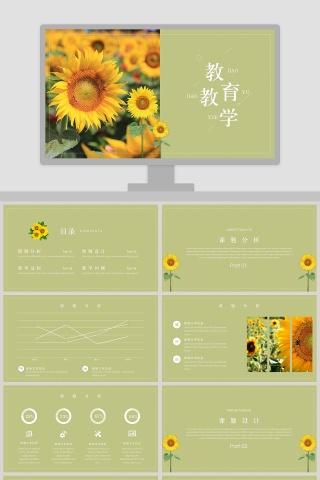 简约清新教育教学通用PPT模板
