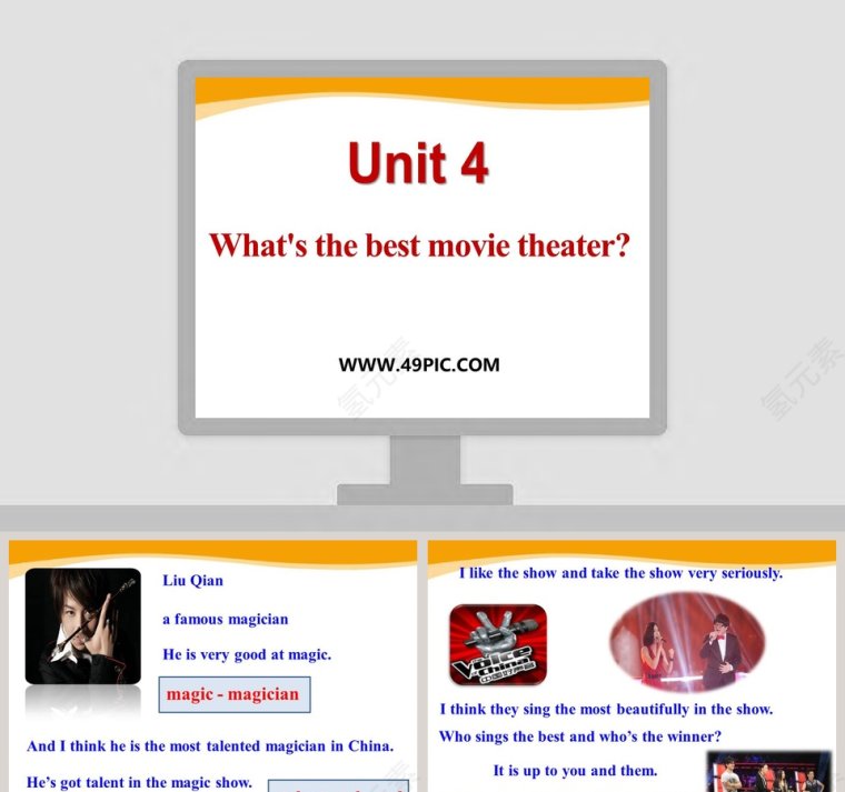 Unit 4-Whats the best movie theater教学ppt课件第1张